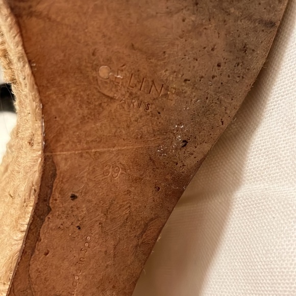 Celine Leather Ankle Wrap Espadrilles Wedge 39 - Picture 12 of 12